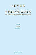 Revue de philologie, de littérature et d'histoire anciennes, v. 88-2